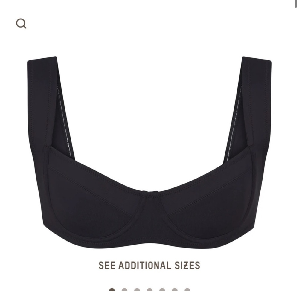 SKIMS Shaping Swim Unlined Underwire Bikini Top in Onyx size Small - Picture 12 of 15
